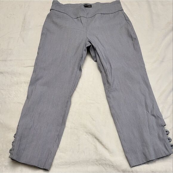 Van Heusen Blue and White Striped Capri Pants - Picture 1 of 8